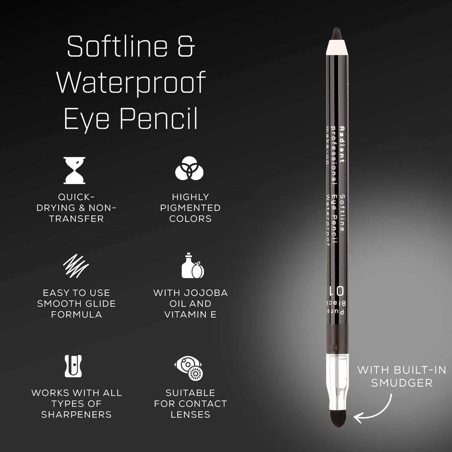 Professional Waterproof Eyeliner Pencil - Long-Lasting Smudge-Proof Tool for Smoky Eyes | Dark Brown