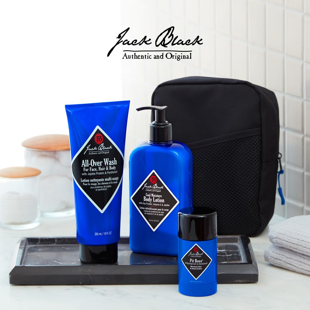 Jack Black Body Collection Set for Men - Mens Body Wash, Pit Boss Men's Deodorant, Body Lotion, Grooming Kit