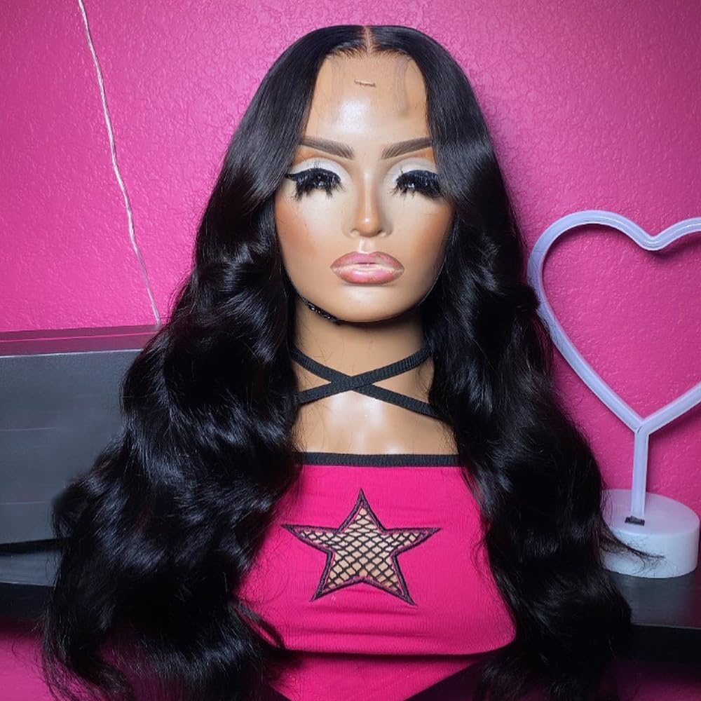 Brazilian 2x6 Human Hair Lace Closure HD Transparent 2x6 Body Wave Lace Closure Middle part Human Hair Kim K Closure With Baby Hair (16 inch)
