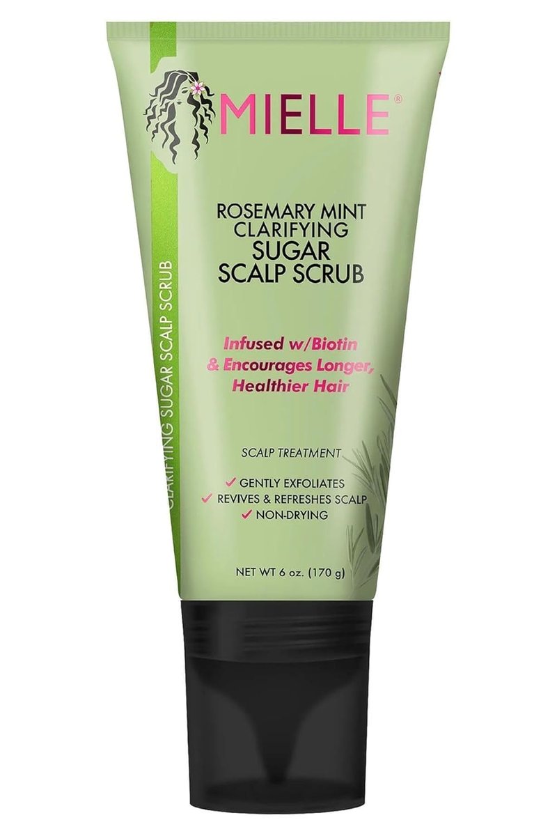 Mielle Organics Rosemary & Mint Scalp Scrub - Exfoliating Pre-Shampoo Treatment for Dry Scalp | Biotin Infused, 6 Fl Oz