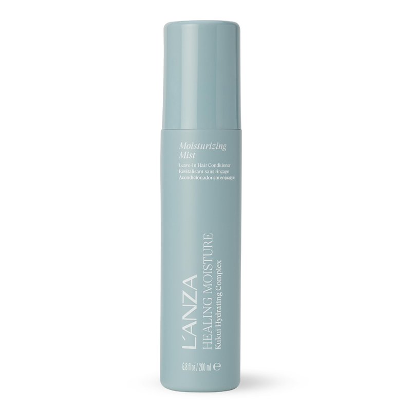 L'ANZA Healing Moisture Mist Leave-In Conditioner Spray, Hydrating Mist, Detangles, Softens, UV & Heat Protection, Adds Shine, Fights Humidity, Color Safe, Strengthening Care, Sulfate Free (6.8 Fl Oz)