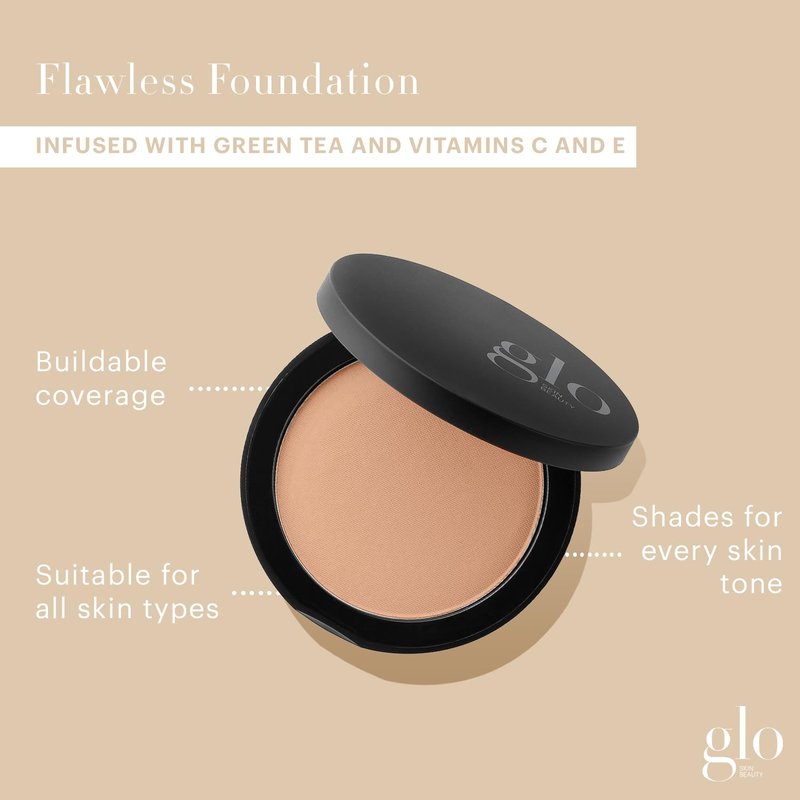 Pressed Base Powder Foundation - Natural Dark | Buildable Sheer to Full Coverage, Long-Wear Compact Makeup