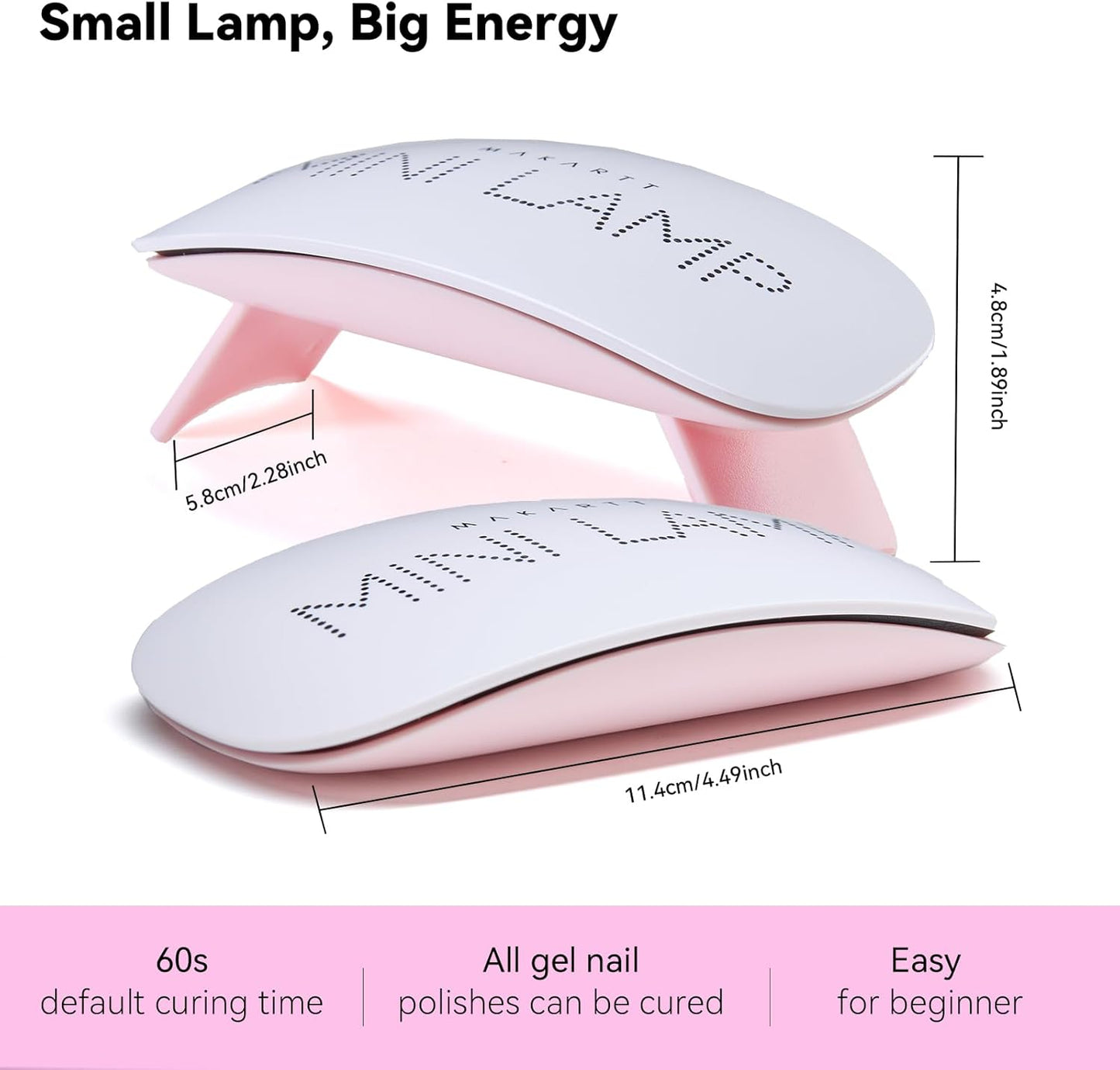 UV LED Nail Lamp - Fast Drying Gel Polish Curing Light with 60S Timer | Mini USB Portable 6W for Home DIY Manicure