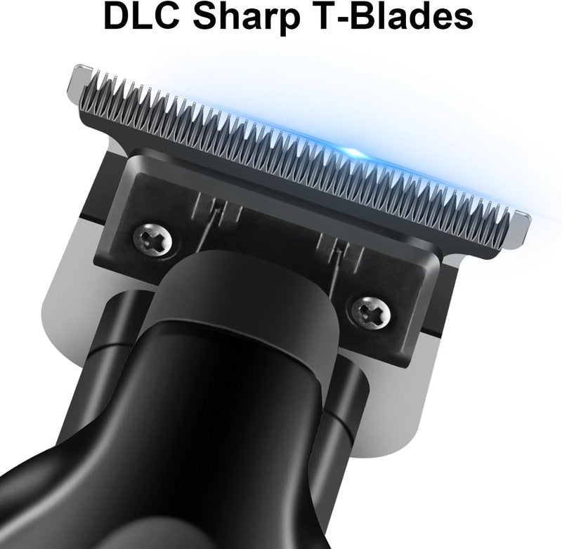 KEMEI Professional Cordless Hair Clipper - Electric Beard Trimmer with LCD Display | Zero Gapped T Blade, Black