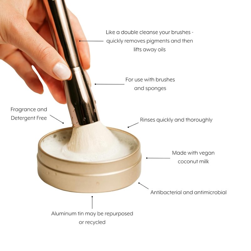 Jenny Patinkin Makeup Brush Cleaner Soap - Luxury Vegan Formula for All Bristles | Professional Cruelty-Free Cleansing Solution