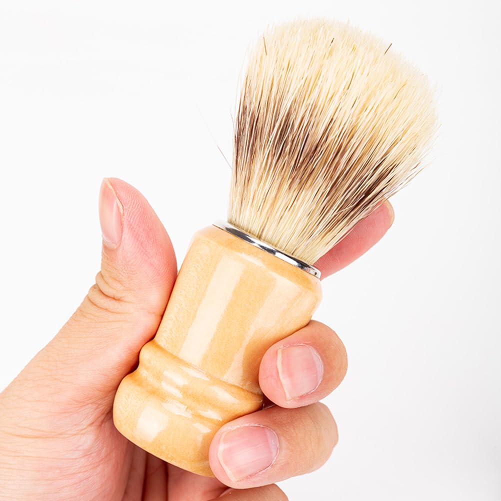 Beaupretty Mens Shaving Brush with Wooden Handle for Beard Grooming and Styling Durable Shave Accessory for Home Travel Salon Use 10-Piece Set