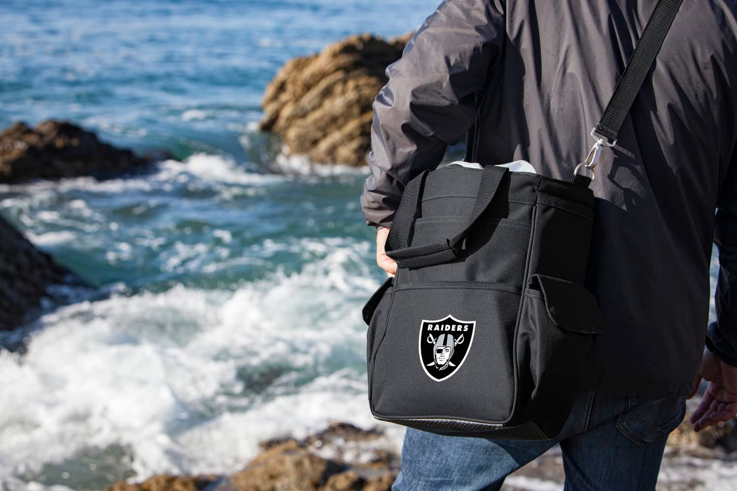 PICNIC TIME Black Las Vegas Raiders Activo Cooler Tote