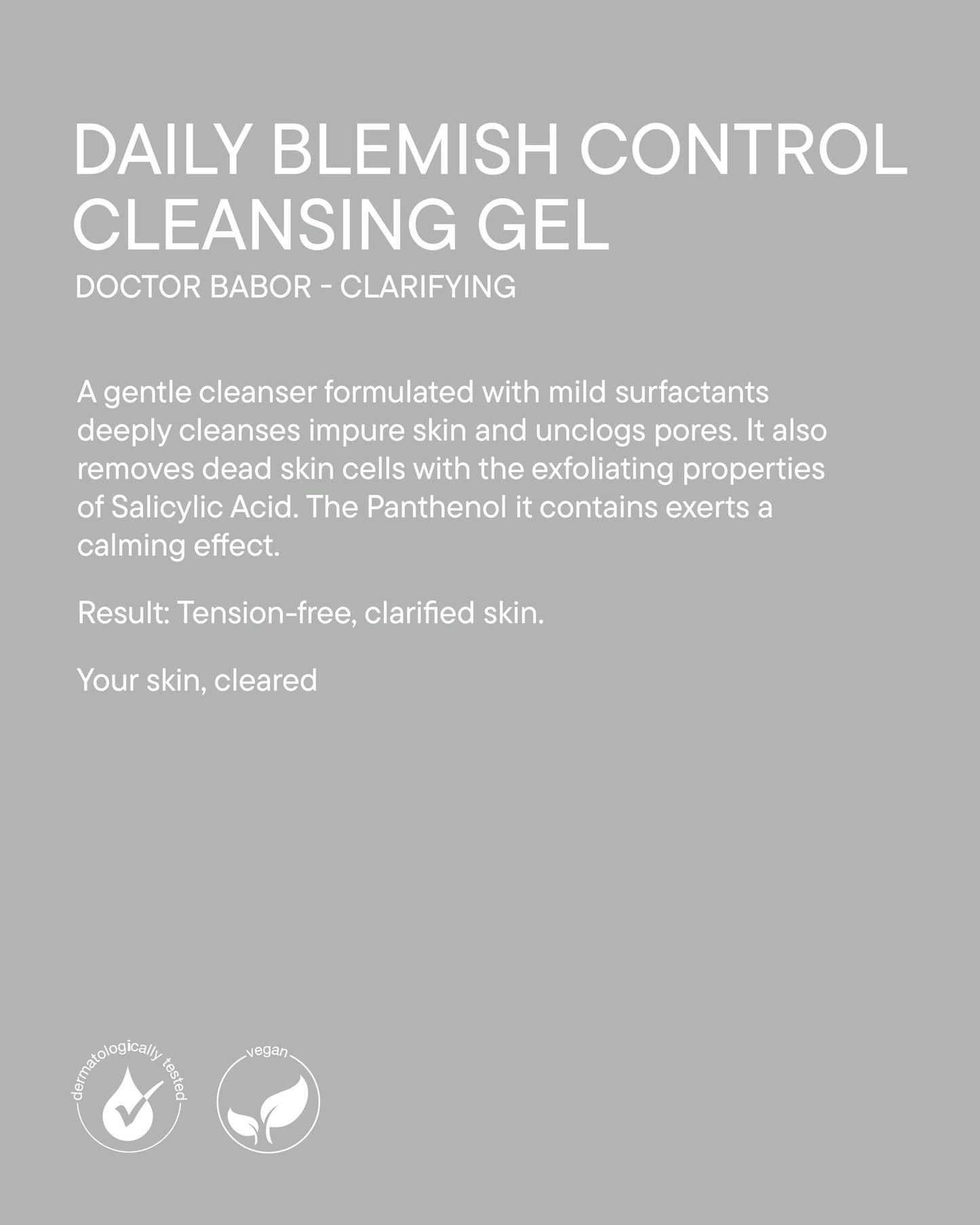 BABOR DOCTOR Daily Blemish Control Cleansing Gel with Salicylic Acid for Oily Skin, Deep Pore Cleanser to Help Reduce the Appearance of Blemishes