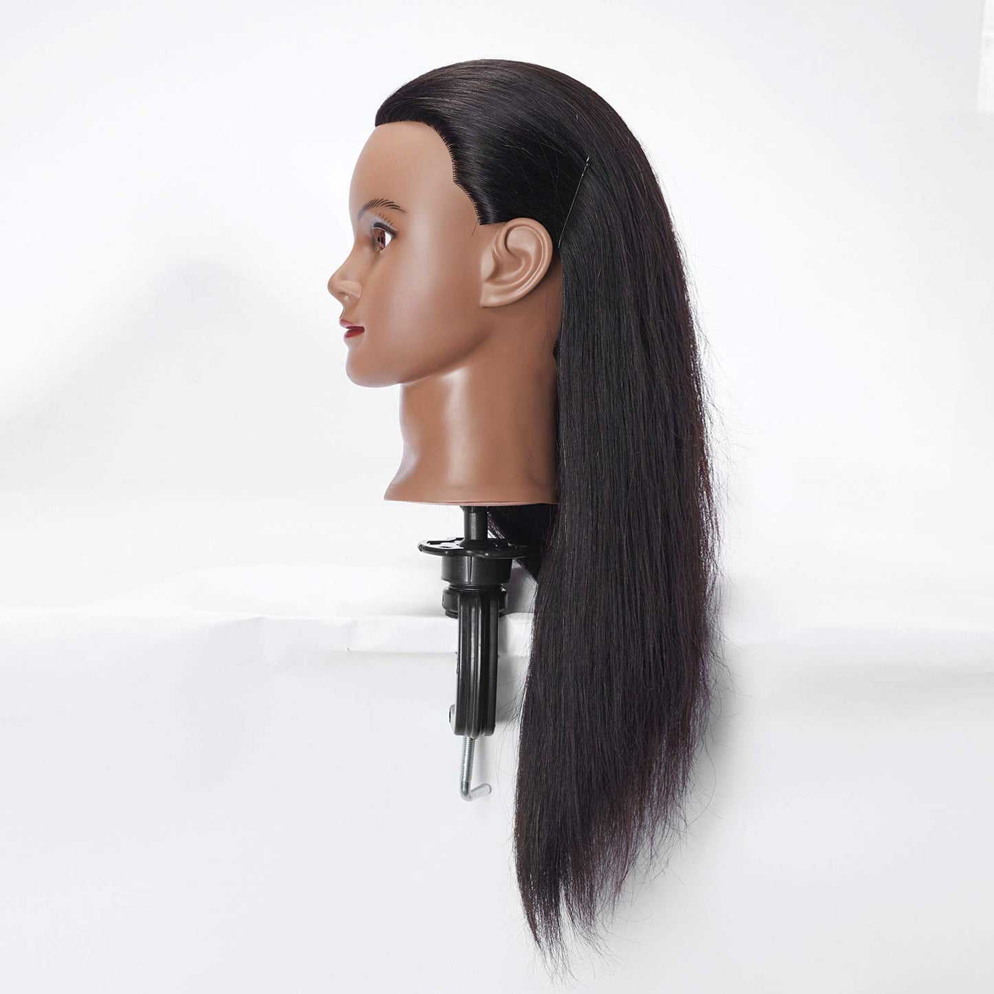 Human Hair Styling Training Mannequin Head - 24-26'' Cosmetology Practice Head with Stand