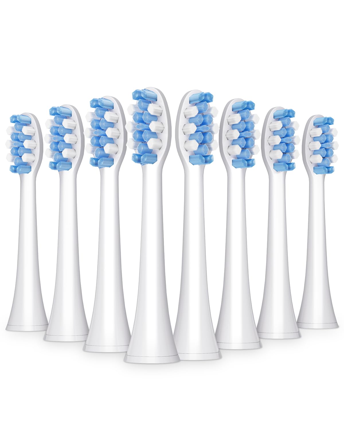 Onlyone Replacement Toothbrush Heads, Compatible with Philips Sonicare Click-on Handles, and AquaSonic Electric Toothbrush, Soft Electric Toothbrush Heads Refills, White, 8 Pack