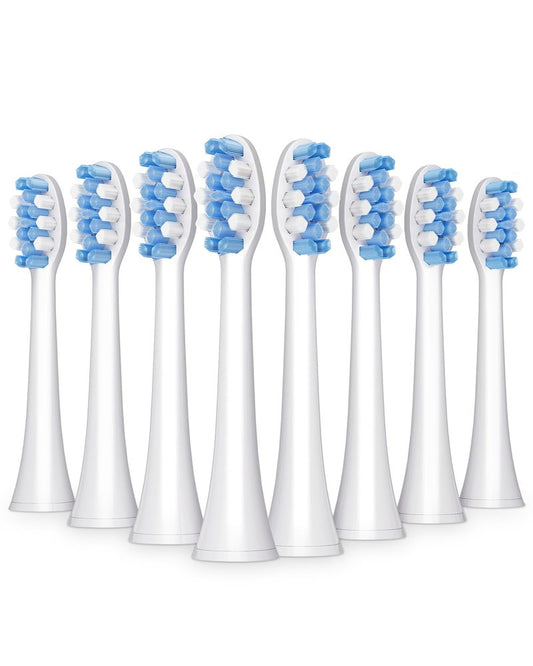 Onlyone Replacement Toothbrush Heads, Compatible with Philips Sonicare Click-on Handles, and AquaSonic Electric Toothbrush, Soft Electric Toothbrush Heads Refills, White, 8 Pack