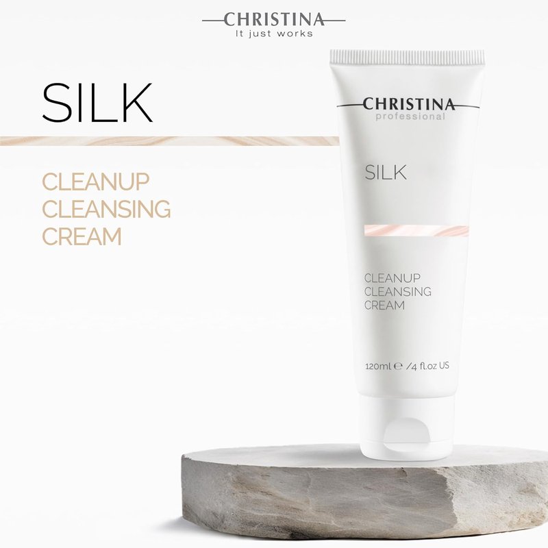 Silk CleanUp Cleansing Cream - Oil-Free Gel for Dry & Sensitive Skin | 24-Hour Moisturizing Makeup Remover, 120ml