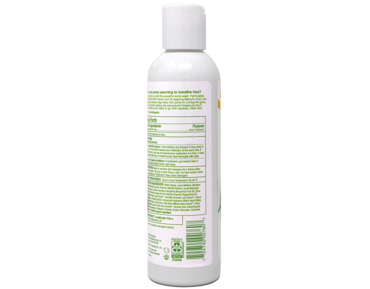 Alba Botanica Natural Acnedote Deep Pore Wash, 6 Ounce. (Pack of 2)