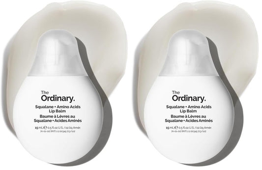 The Ordinary Squalane + Amino Acids Hydrating Lip Balm, for Lips, Elbows, and Cuticles, 0.5 Fl Oz,(Pack of 2)