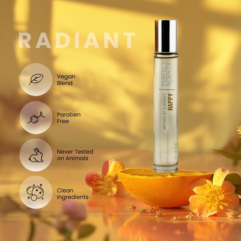 Perfect Scents, Inspired by Clinique's Happy, Rollerball, Women’s Eau de Toilette, Vegan, Paraben Free, Phthalate Free, Never Tested on Animals, 0.34 Fl Oz