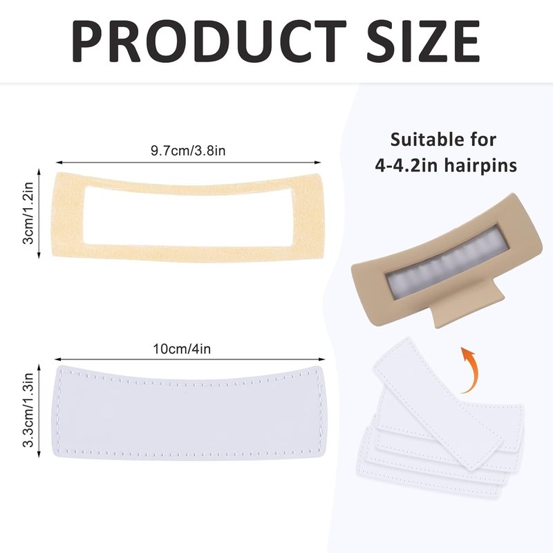 Hair Claw Clips - 40 Pack Sublimation Blanks for Square & Rectangle Designs | Strong Double-Sided Adhesive
