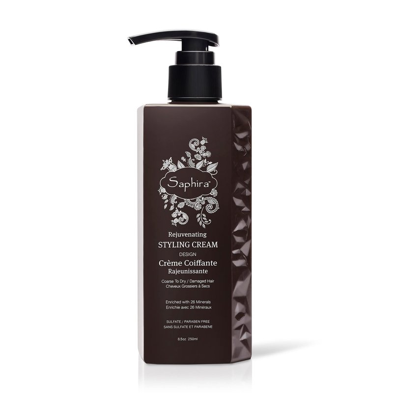 Saphira Rejuvenating Styling Cream, Frizz Control Hair Smoothing Cream and Styling Formula with 26 Dead Sea Minerals, Finishing Cream for Medium to Firm Hold, Sulfate-Free, Paraben-Free, 8.5 Ounce