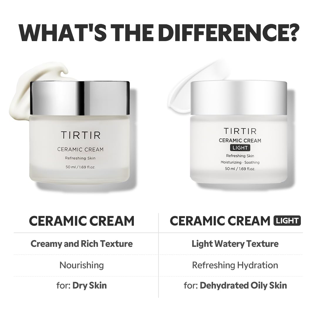 TIRTIR Natural Ceramide Cream | Deep moisturizer for Glass Skin, Polyglutamic acid, Centella Asiatica Extract, Skin barrier, Lightweight, Mild, Nature derived ingredients, Dry skin, Korean skincare