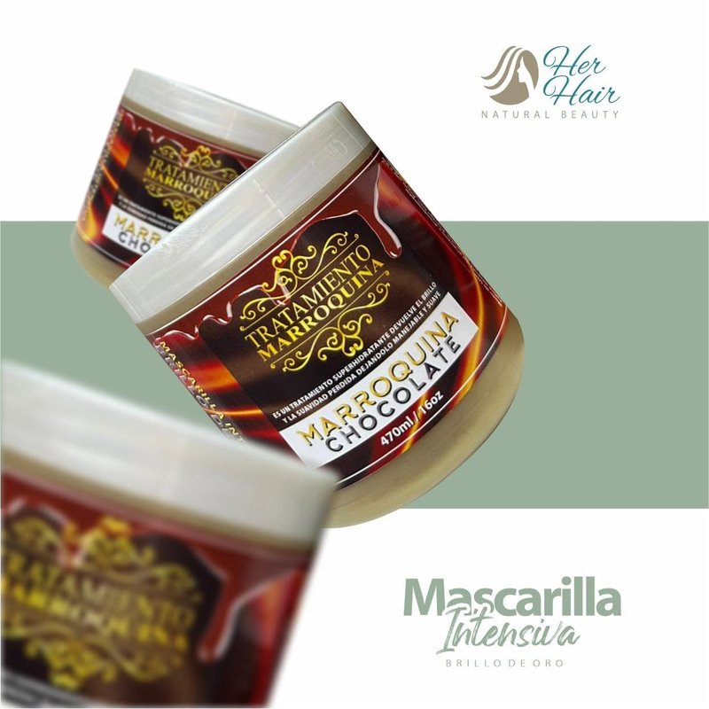 Chocolate Hair Treatment Mask – Deep Conditioning Hair Mask with Argan Oil, Hydrating & Repairing Mask for Dry & Damaged Hair – 16 oz