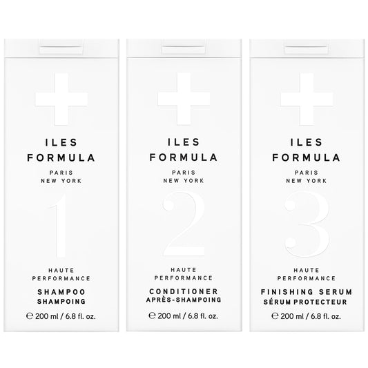 ILES FORMULA Signature Collection Discovery Set – Hydrating Trial Size Shampoo & Conditioner w/Sample Finishing Serum Blow Dry Cream for Dry, Damaged, Frizzy Hair - Salon Grade Hair Care Sampler