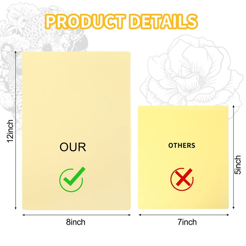 12 Pcs Tattoo Fake Skin Kit, 3mm 12x8in Thick Pound of Flesh Tattoo for Tattooing, Blank Tattoo Practice Skin for Tattoo Beginner & Experienced Tattoo Artist (12x8in-12pcs)