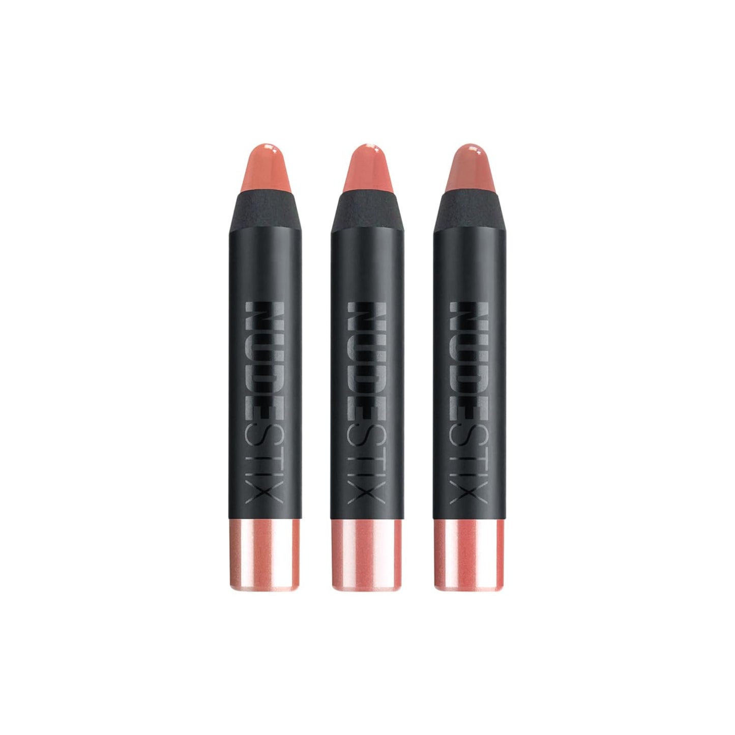 Nudestix Nude Natural Lips Kit - 3-Piece Gel Lip & Cheek Balm Set in Hydrating Nude Shades | Vegan, Glossy Finish