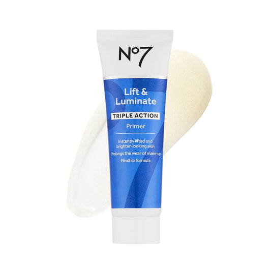 No7 Lift & Luminate Primer - Hydrating Primer with Niacimamide - Creates Smooth Base for Makeup Application & Illuminates Skin Glow (30ml)