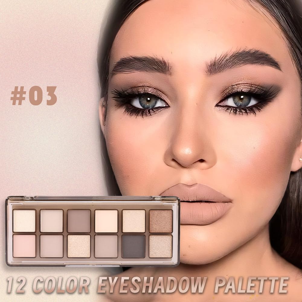 AMY'S DIARY 16 Color Nude light dark Brown Green Eye shadow Palette Makeup, Long Lasting, and Highly Pigmented. Waterproof camo Green eyeshadow palatte for woman