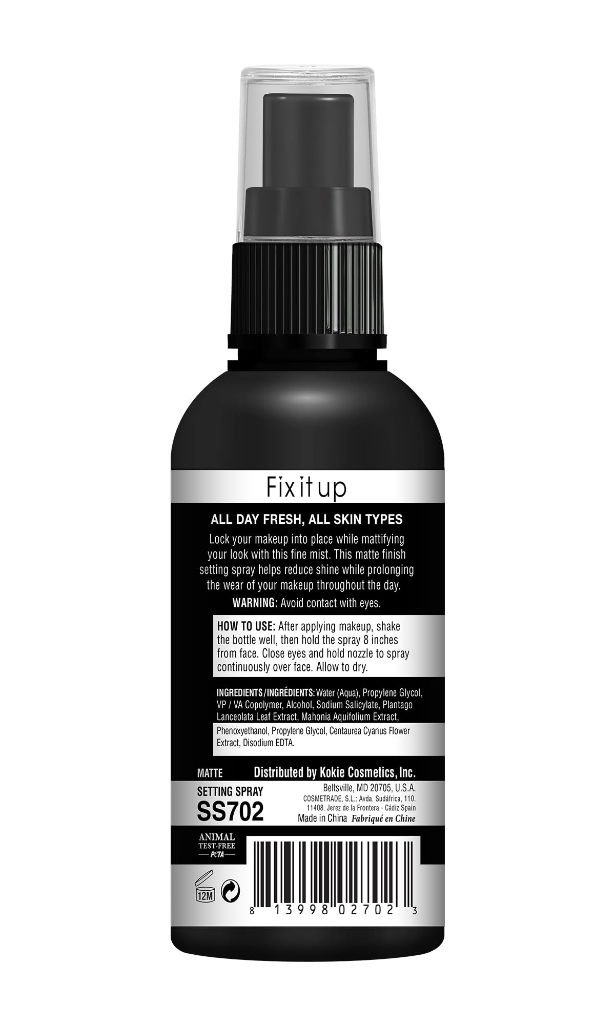 Kokie Cosmetics Fix It Up Matte Setting Spray 2.02 Fluid Ounce