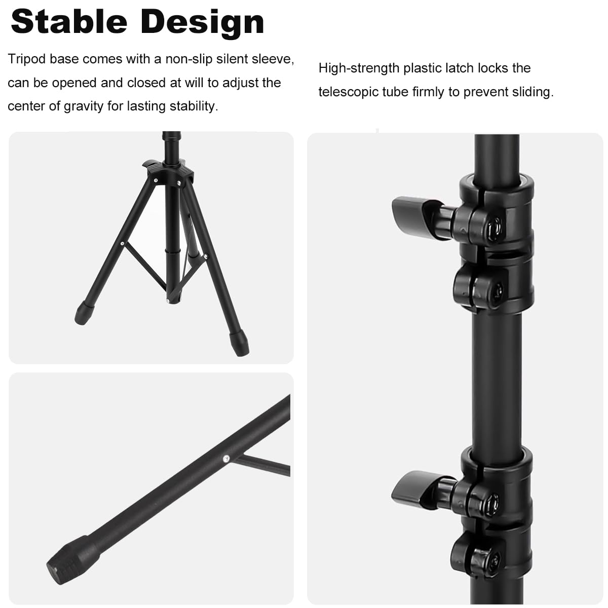 NATUMER Tattoo Armrest Stand Tripod With Tray, Tattoo Arm Leg Rest Stand Height Adjustable and Tilt Black Leather Pad for Tattoo Studio (Black- Upgraded)