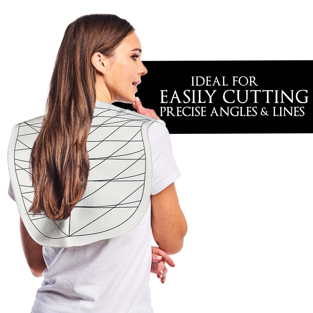Betty Dain Hair Cutting Guide Collar, Angular and Straight Cutting Guidelines, Weighted Front to Keep Collar in Place, Non-slip, Waterproof Rubber Material, Gray