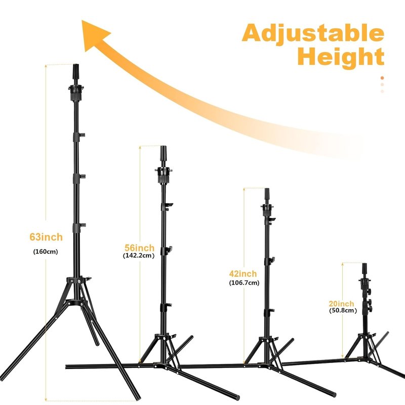63-Inch Tall Wig Stand Tripod with 22-Inch Mannequin Head | Adjustable Holder & Wig Caps Kit for Styling Multiple Wigs