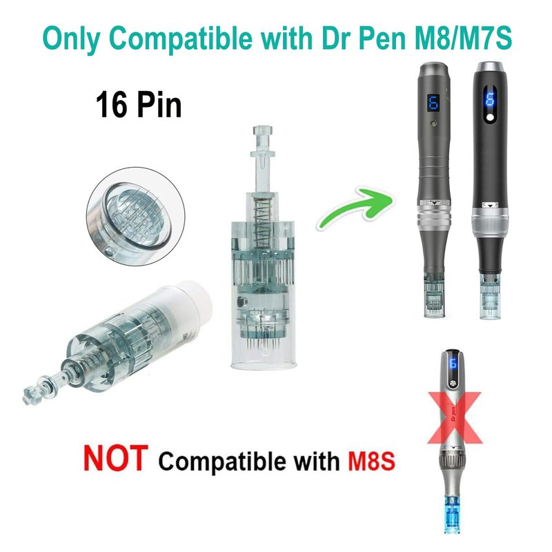 Microneedling Pen Cartridges For Dr Pen Microneedle Machine M8 (10pcs, 16pin) US-16-J1016