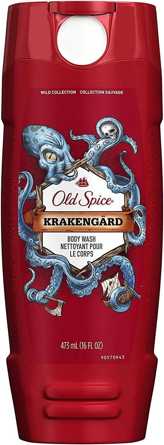 Old Spice Body Wash - Wild Collection - Krakengard - Net Wt. 16 FL OZ (473 mL) Per Bottle - Pack of 3 Bottles