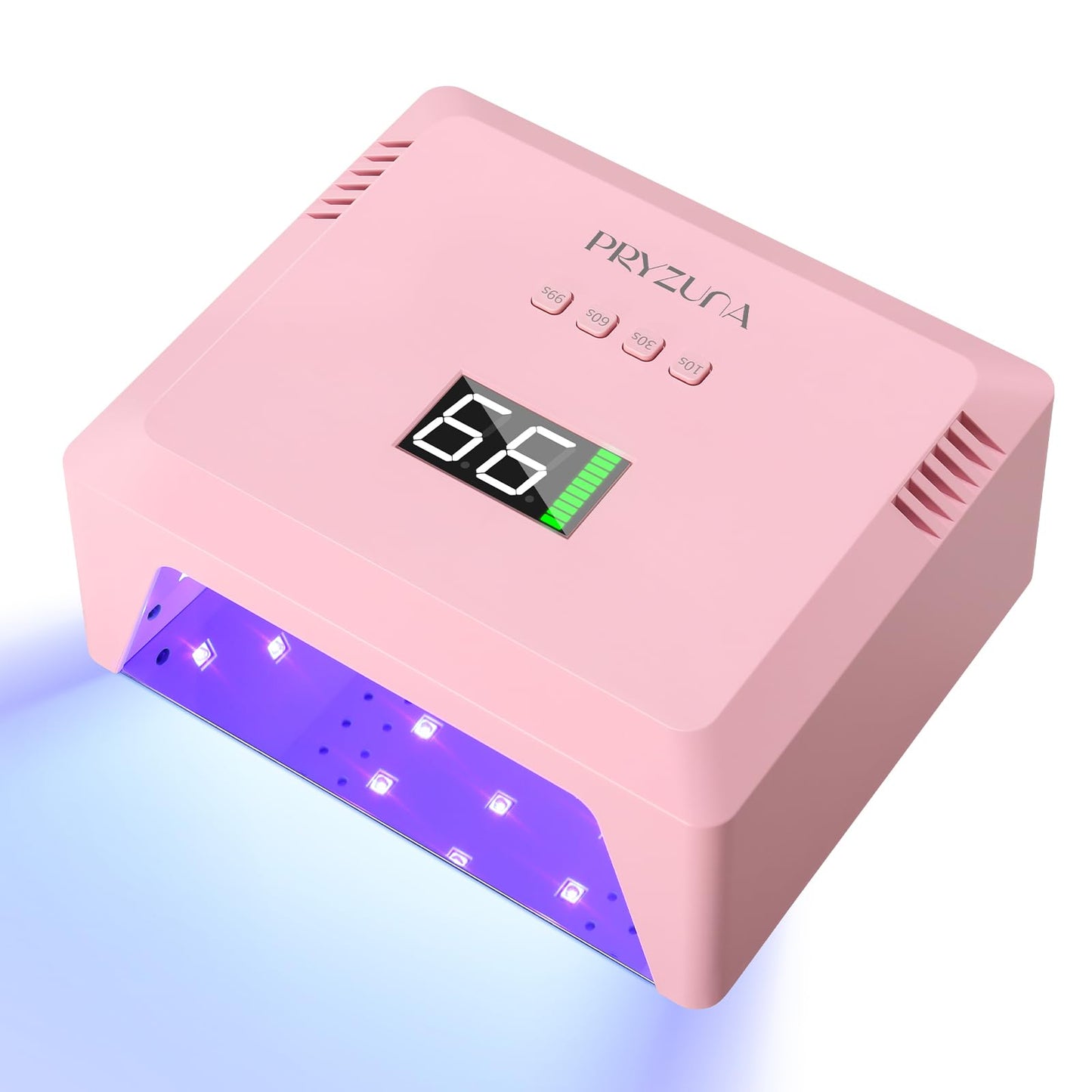 Cordless UV LED Nail Lamp - UV Light for Gel Nails with Metal Base, 72W Fast Curing Professional Nail Lamps for Gel Polish with 4 Timers & Auto Sensor, Rechargeable Nail Dryer for Salon & Home (Pink)