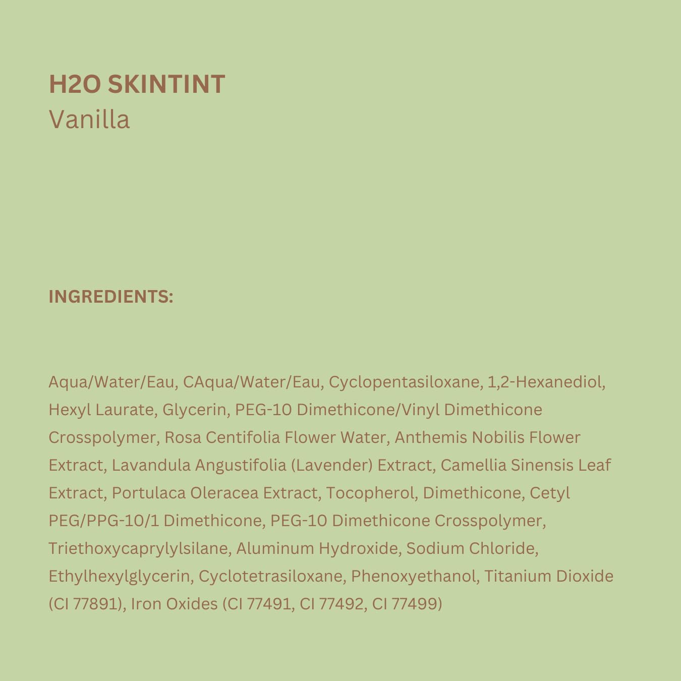 Pixi H2O SkinTint | Tinted Face Gel Moisturizer | Lightweight Hydrating Coverage with Hyaluronic Acid | Evens Skin Tone & Reduces Redness | Oil-Free Dewy Finish | Vanilla | 1.2 fl oz