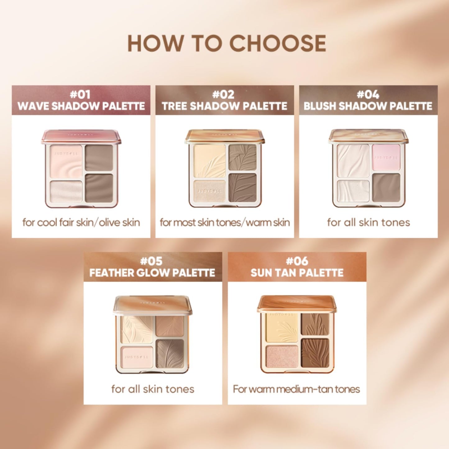 JUDYDOLL Highlight & Contour Palette, All-in-One Matte Highlighter Contour Compact, Blendable Face Makeup for Beginners