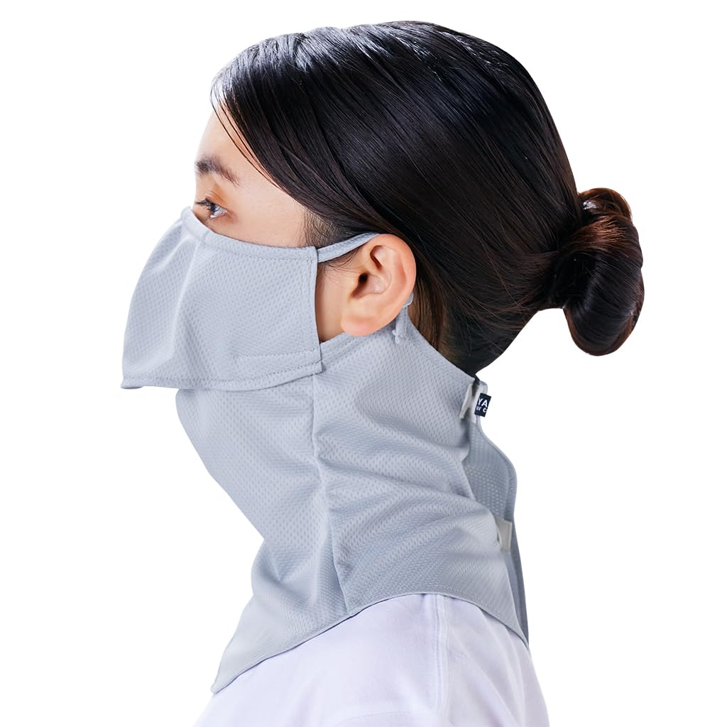 YAKeNU UV CUT MASK UV Sun Protection Mask for Face & Neck, Yake-nu SO-Cool Mermaid, for Women (561 Light Gray)