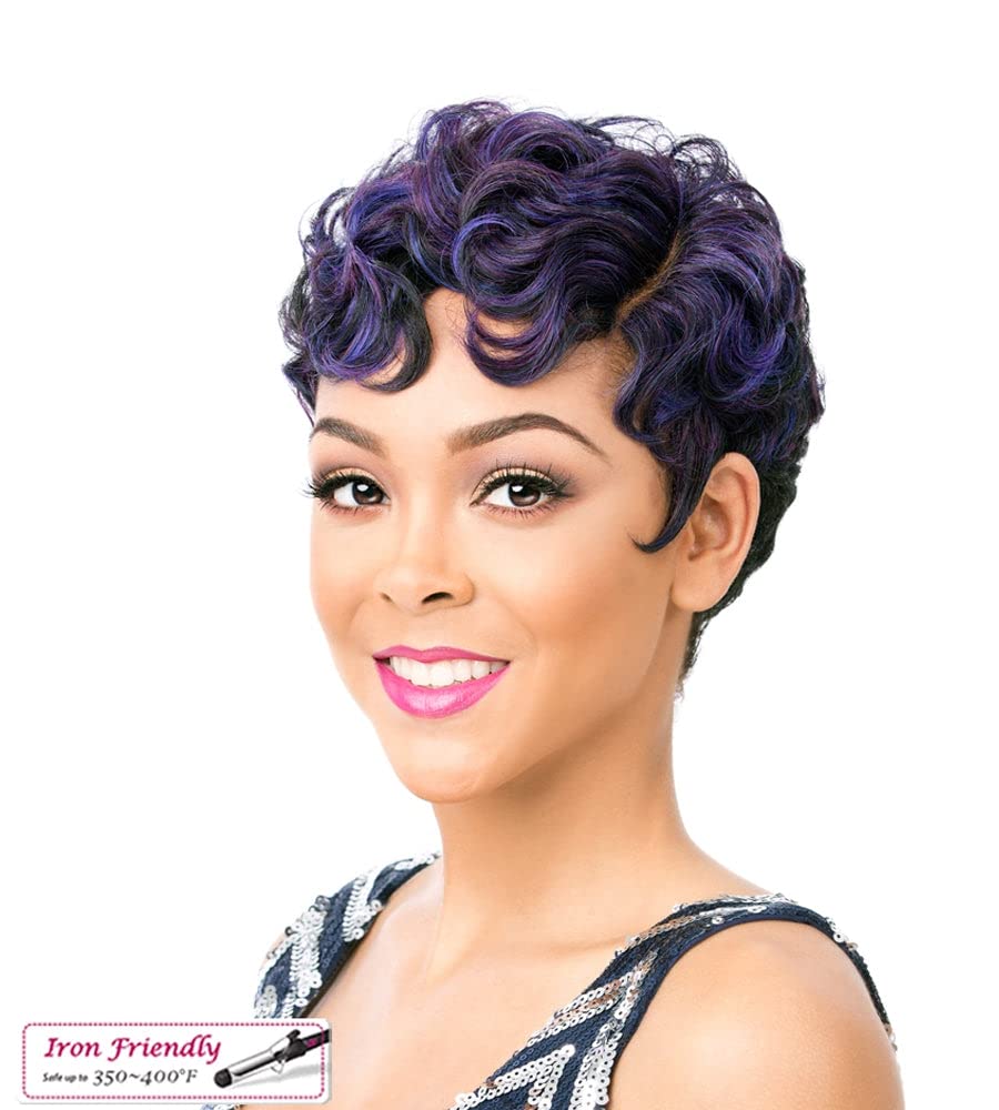 Nuna Synthetic Hair Wig - Natural Dark Extra with Burgundy Highlights | Stylish & Versatile