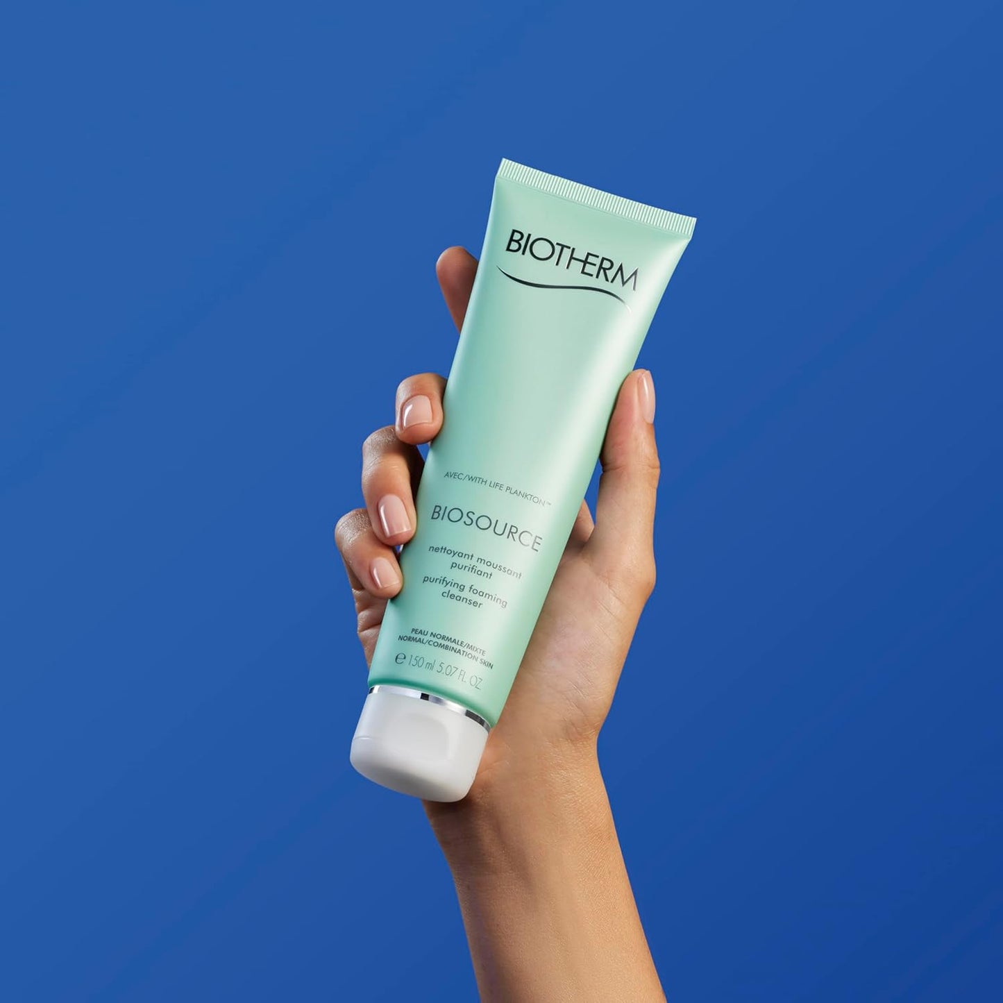 Biotherm Biosource Foaming Cleanser - Purifying Exfoliating Gel with Biotech Plankton & Zinc | 5.1 Fl. Oz.