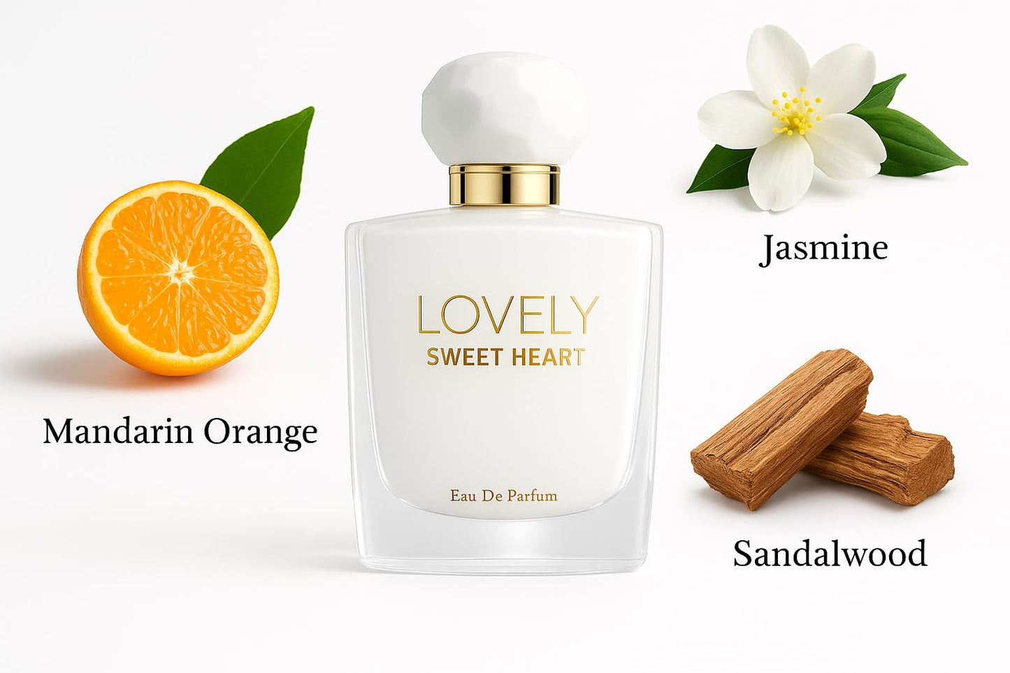 Women's Perfume, Jasmine, Mandarin Orange, Sandalwood Notes, Luxurious Long Lasting Eau de Parfum for Women 100ml (3.4 fl.oz)