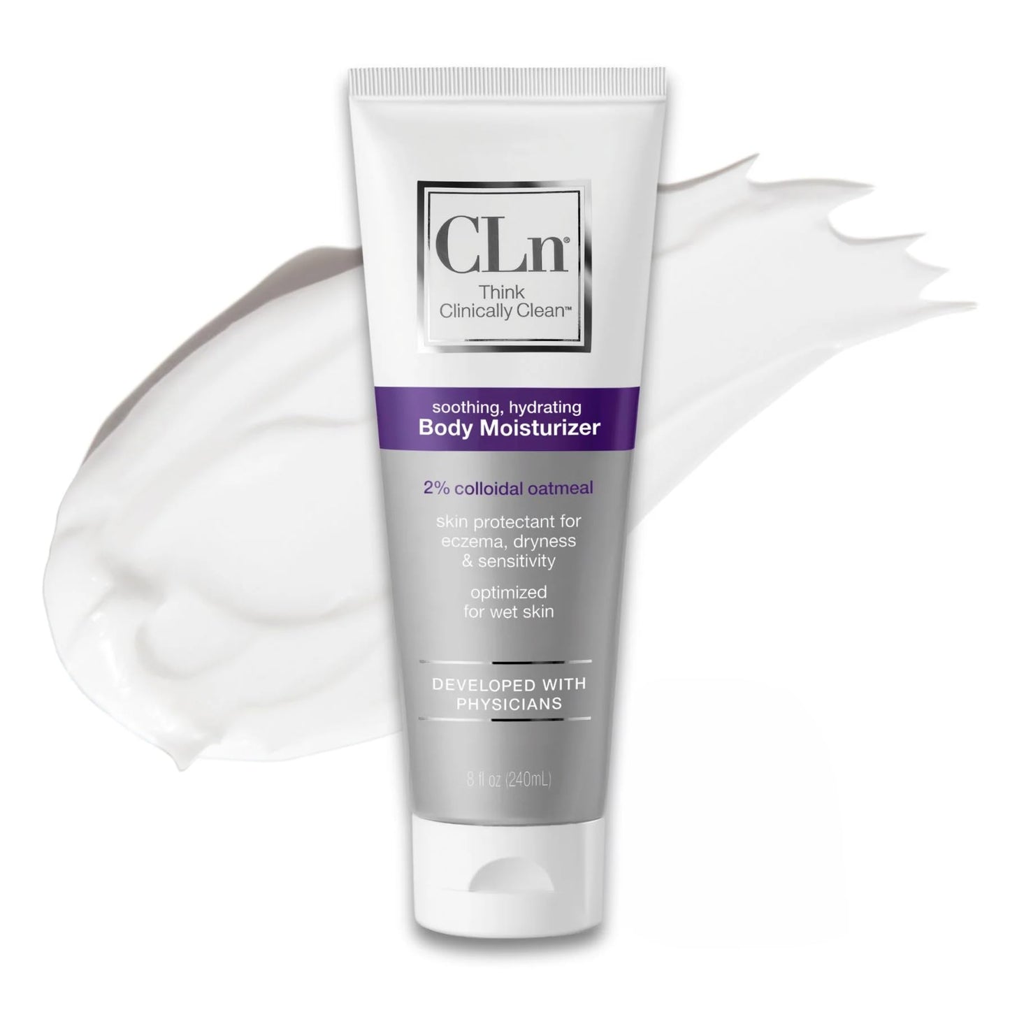 CLn® Body Moisturizer - A skin protectant delivering 2% Colloidal Oatmeal, Paraben-Free, Dye-Free & Fragrance-Free, 8 fl. oz.