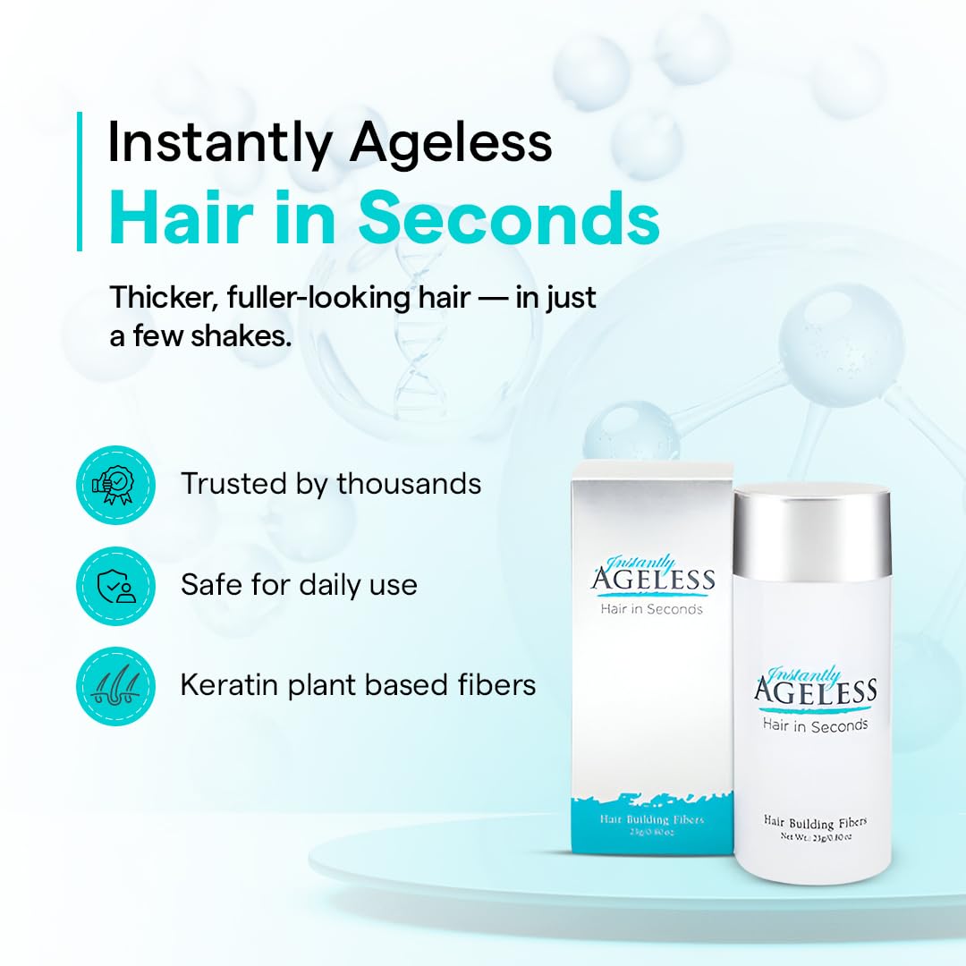 Instantly Ageless® Hair in Seconds™ Hair Building Fibers – Hair Thickening Fibers for Thinning Hair & Hair Loss for Fuller-Look - 0.83 oz (23g) - Light Brown