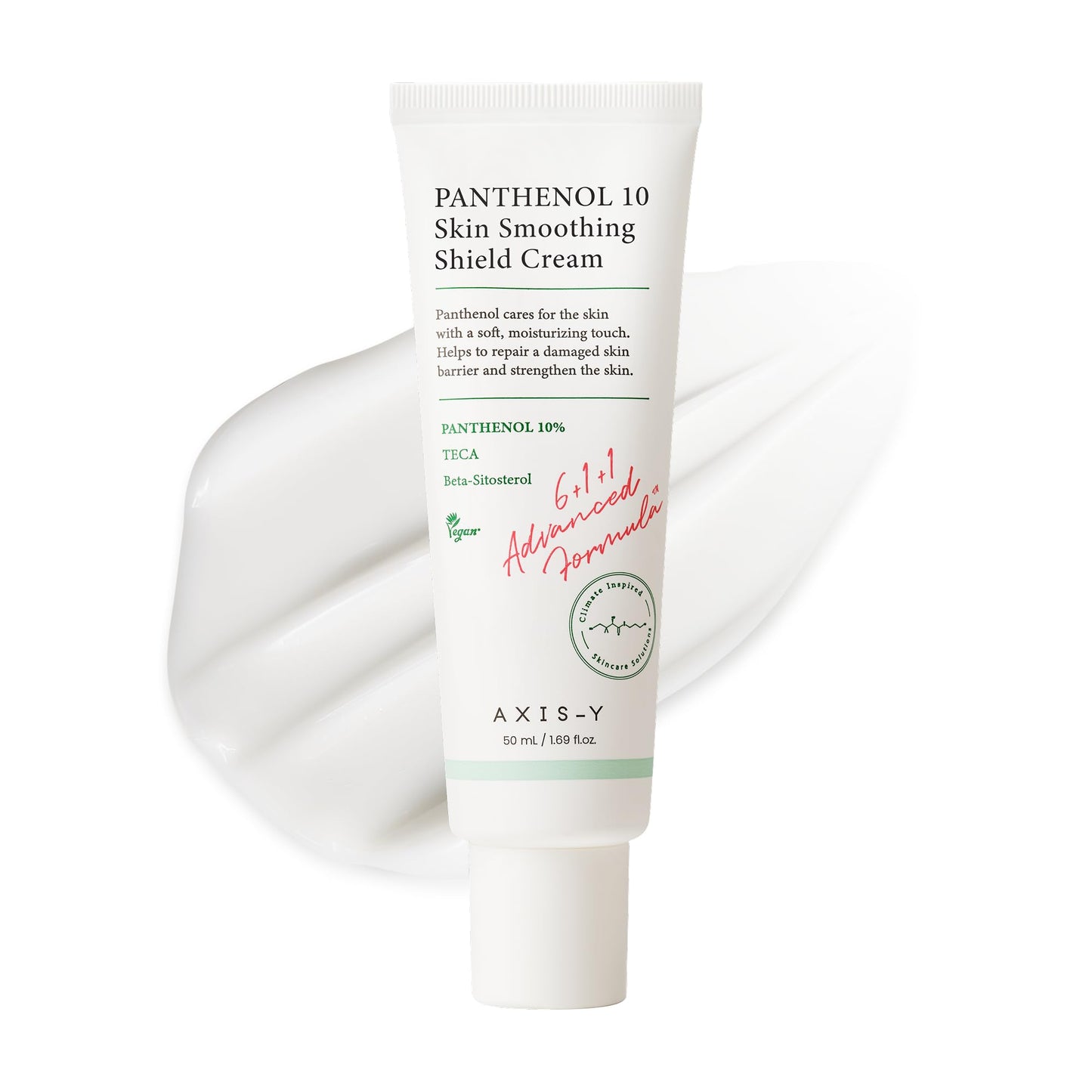AXIS-Y Panthenol 10 Skin Smoothing Shield Cream - Daily Facial Moisturizer Barrier Cream for Long Lasting Hydration & Soothing - Vegan Korean Skin Care Face Lotion (1.69 fl. oz.)