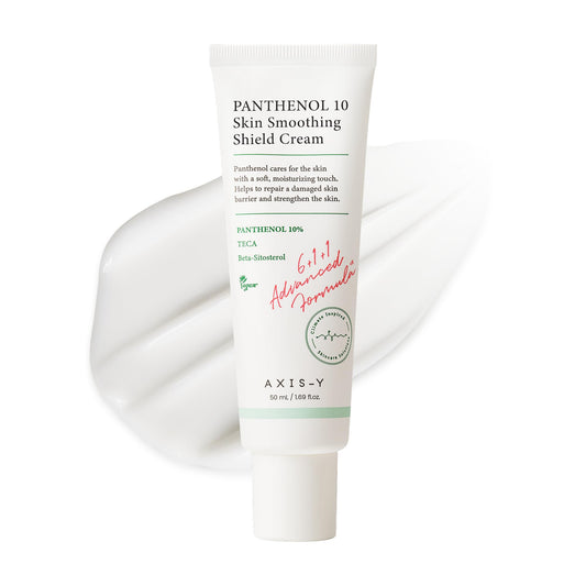 AXIS-Y Panthenol 10 Skin Smoothing Shield Cream - Daily Facial Moisturizer Barrier Cream for Long Lasting Hydration & Soothing - Vegan Korean Skin Care Face Lotion (1.69 fl. oz.)