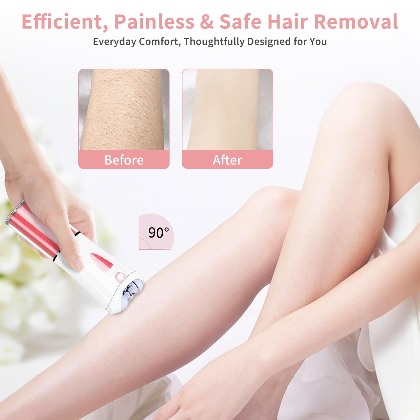2026 Upgraded Facial Epilator for Women, Cordless Electric Tweezers Hair Removal Device with LED Light, Precise & Painless Face Epilator Hair Remover for Face/Lip/Arms/Legs/Bikini Line