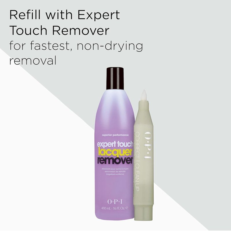 OPI Nail Polish Remover Corrector Pen - Refillable & Gentle Formula | Includes Replacement Tip - 0.13 fl oz