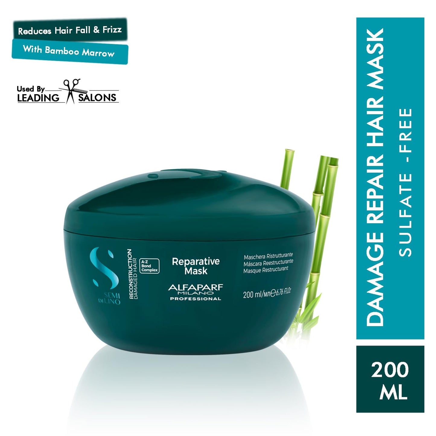 Alfaparf Milano Semi Di Lino Reconstruction Reparative Mask for Damaged Hair, Sulfate Free - Safe on Color Treated Hair - Paraben and Paraffin Free - Professional Salon Quality