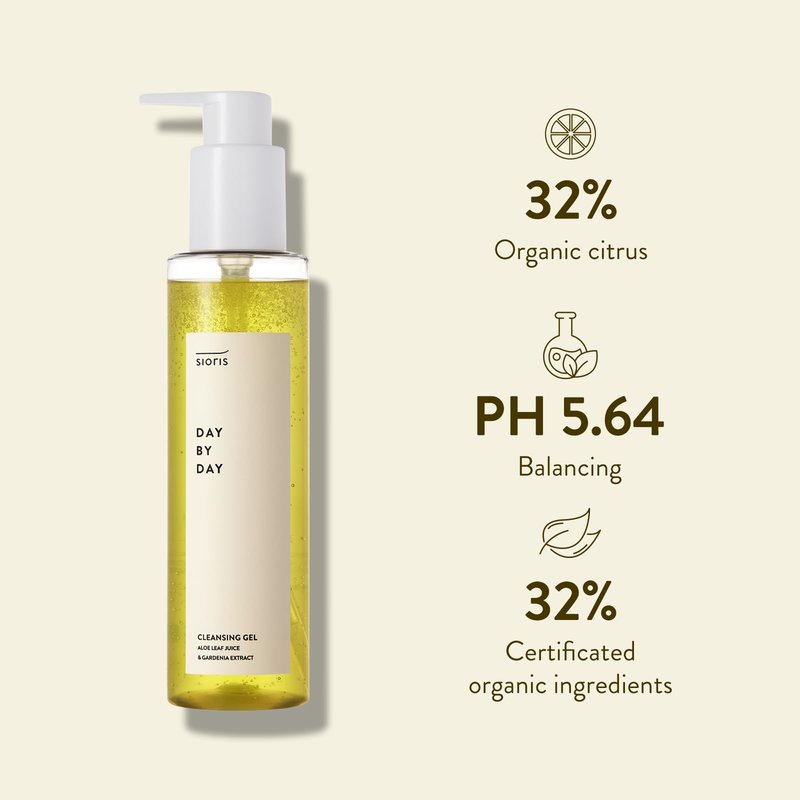SIORIS Hydrating Gel Cleanser with Citrus Water – Low pH Gentle Face Cleanser for Sensitive Skin, Makeup Removal & Pore Care, Korean Skin Care 5.07fl.oz