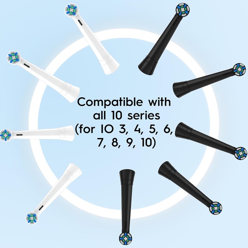 Replacement Brush Heads for Oral-B iO 3/4/5/6/7/8/9/10 | Medium Firm Cross Bristle Design - 10 Pack